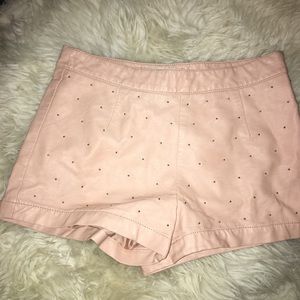Pink cute leather shorts